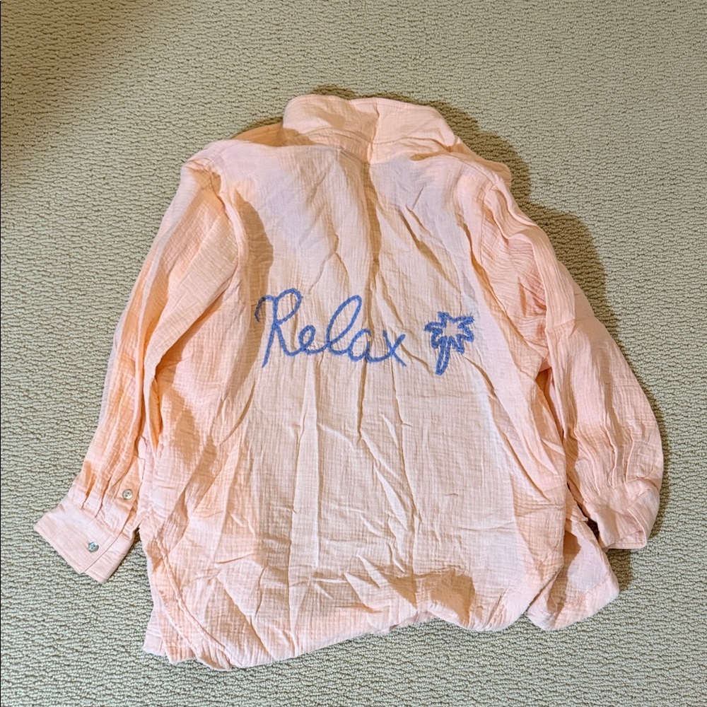 Women’s Pink Button-Up Beach Shirt